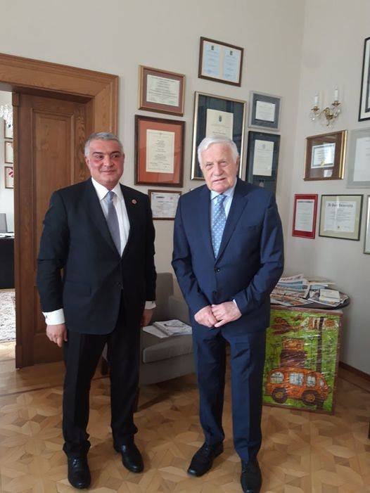 Ambassador Ashot Hovakimian was received by the former President of the Czech Republic, prominent politician Václav Klaus