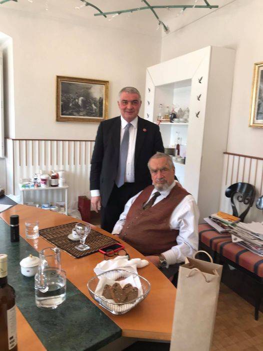 Ambassador Ashot Hovakimian was hosted by the prominent Czech politician, Member of the Chamber of Deputies of the Parliament, former Minister of Foreign Affairs and Honorary Chairman of the TOP 09 party Karel Schwarzenberg