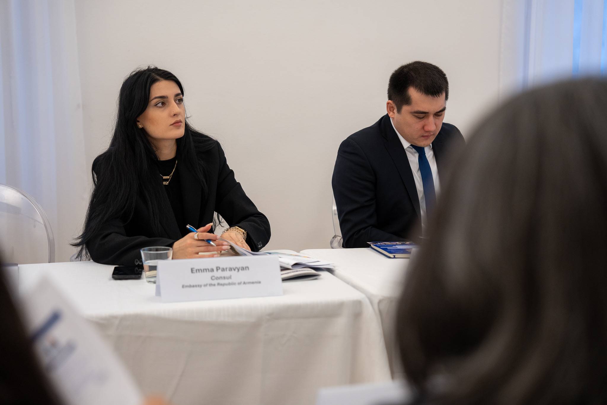 The Third Secretary of the Embassy, Consul Emma Paravyan attended a round-table discussion titled "Pathways to Effective Employment of Foreign Workers"