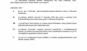 Չեխիայի Պատգամավորների պալատի Արտաքին հարաբերությունների կոմիտեն ընդունեց Լեռնային Ղարաբաղի հակամարտությանն առնչվող բանաձև