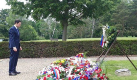 Wreath laying in the town of Lidice