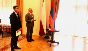 On August 22, for the first time in the Armenian Embassy in the Czech Republic, the swearing-in ceremony of the citizens granted the citizenship of the Republic of Armenia by the decrees of the President of the Republic of Armenia took place