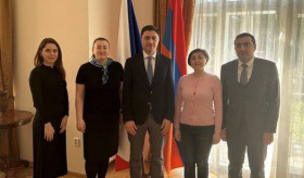 Director of the National Library of Armenia Anna Chulyan visited the Embassy of Armenia to Czechia