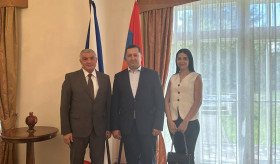 Ambassador Ashot Hovakimian hosted the Rector of Yerevan State University Hovhannes Hovhannisyan who was on a working visit to Prague