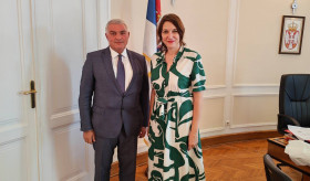 Աշխատանքային այցով Բելգրադում գտնվող ՀՀ դեսպան Աշոտ Հովակիմյանին ընդունեց Սերբիայի ԱԳՆ փոխնախարար Տամարա Ռաստովաց Սիամաշվիլին